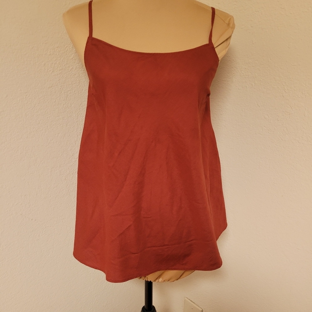 Peruvian Connection Rust Colored Silk Camisole